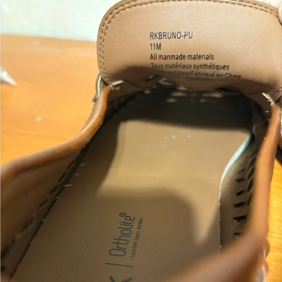 EUC Nordstrom Rack Ortholite Men's Brown Woven Leather Loafers Mens Size 11 - Picture 8 of 8